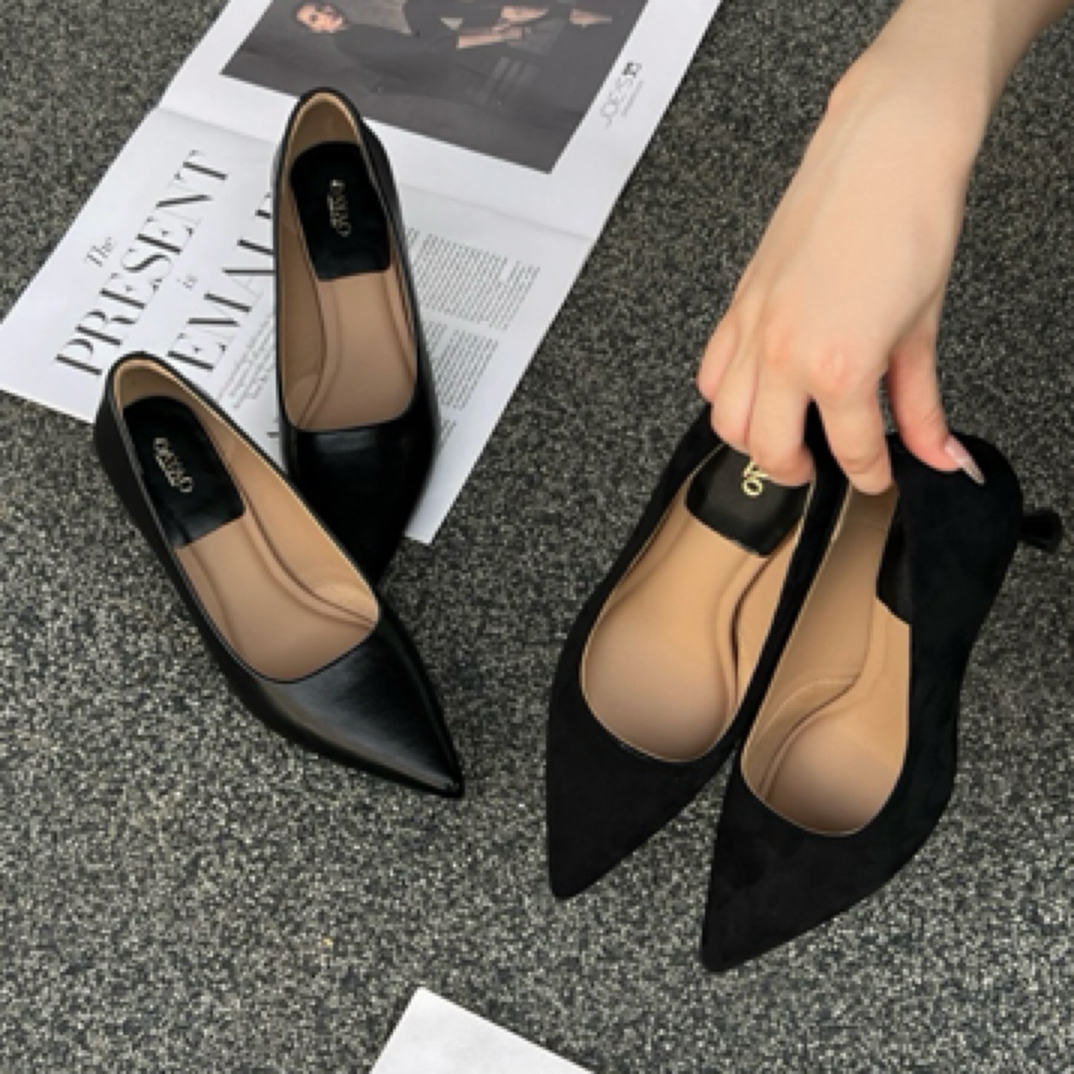 读媄大姚家【软软鞋】5.5cm秋季细跟尖头超软气质高跟鞋女85196