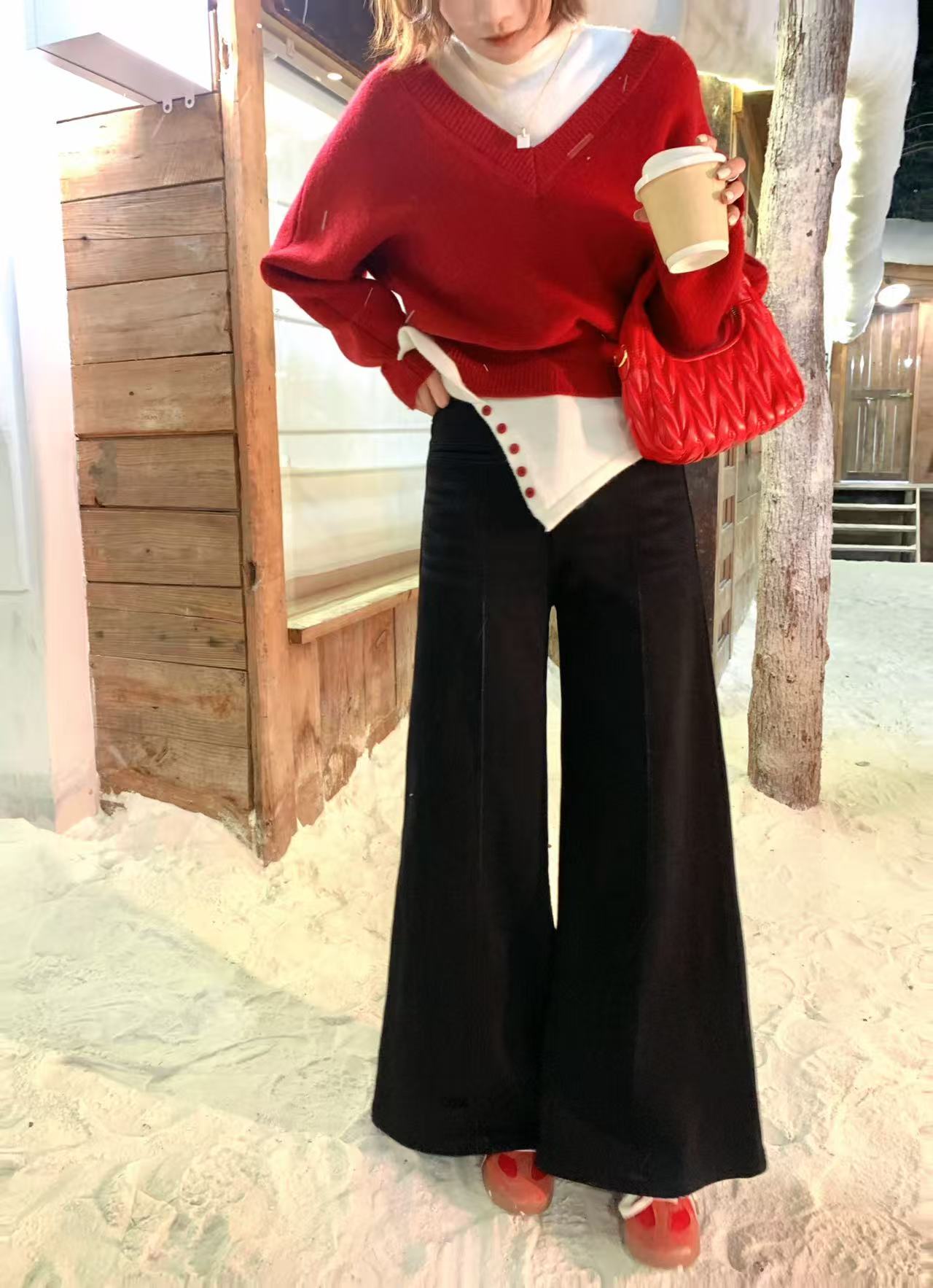 【芝士Cheese】搭配种草机 显瘦百搭加绒高腰洗水直筒休闲牛仔裤