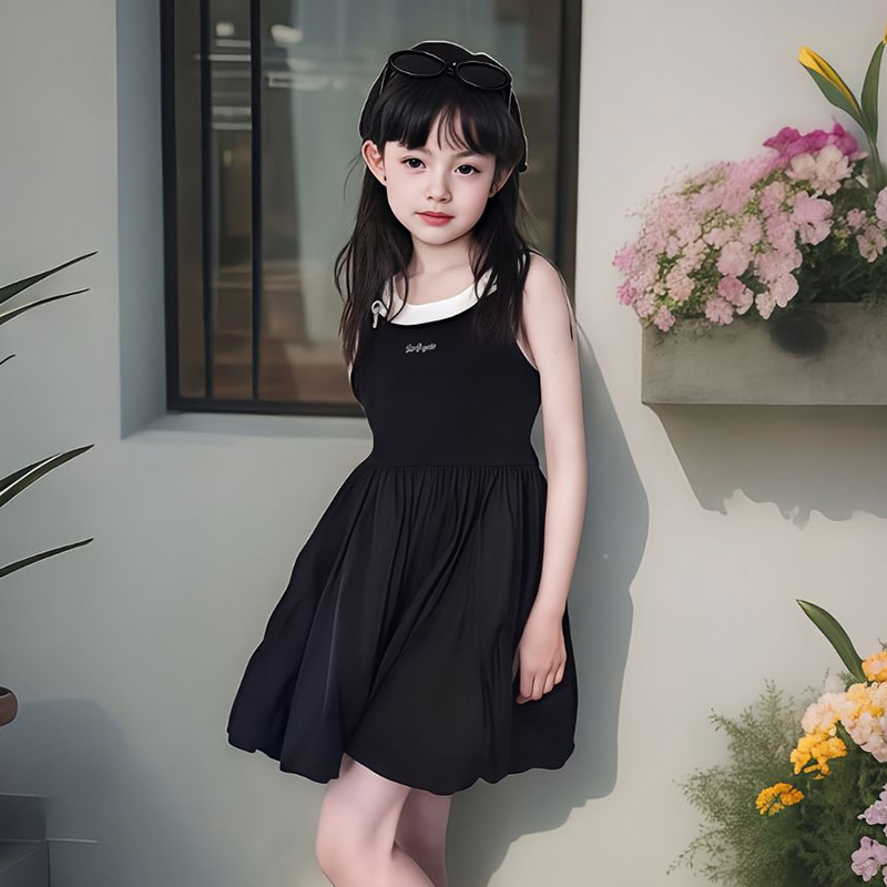 女童连衣裙夏季2025新款儿童假两件裙子夏装韩版中大童背心裙洋气