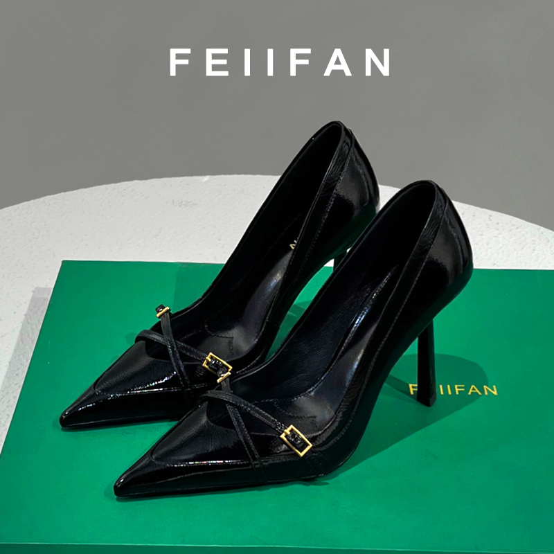 黑色高跟鞋2025春秋季新款细跟小众气质百搭尖头单鞋女3951