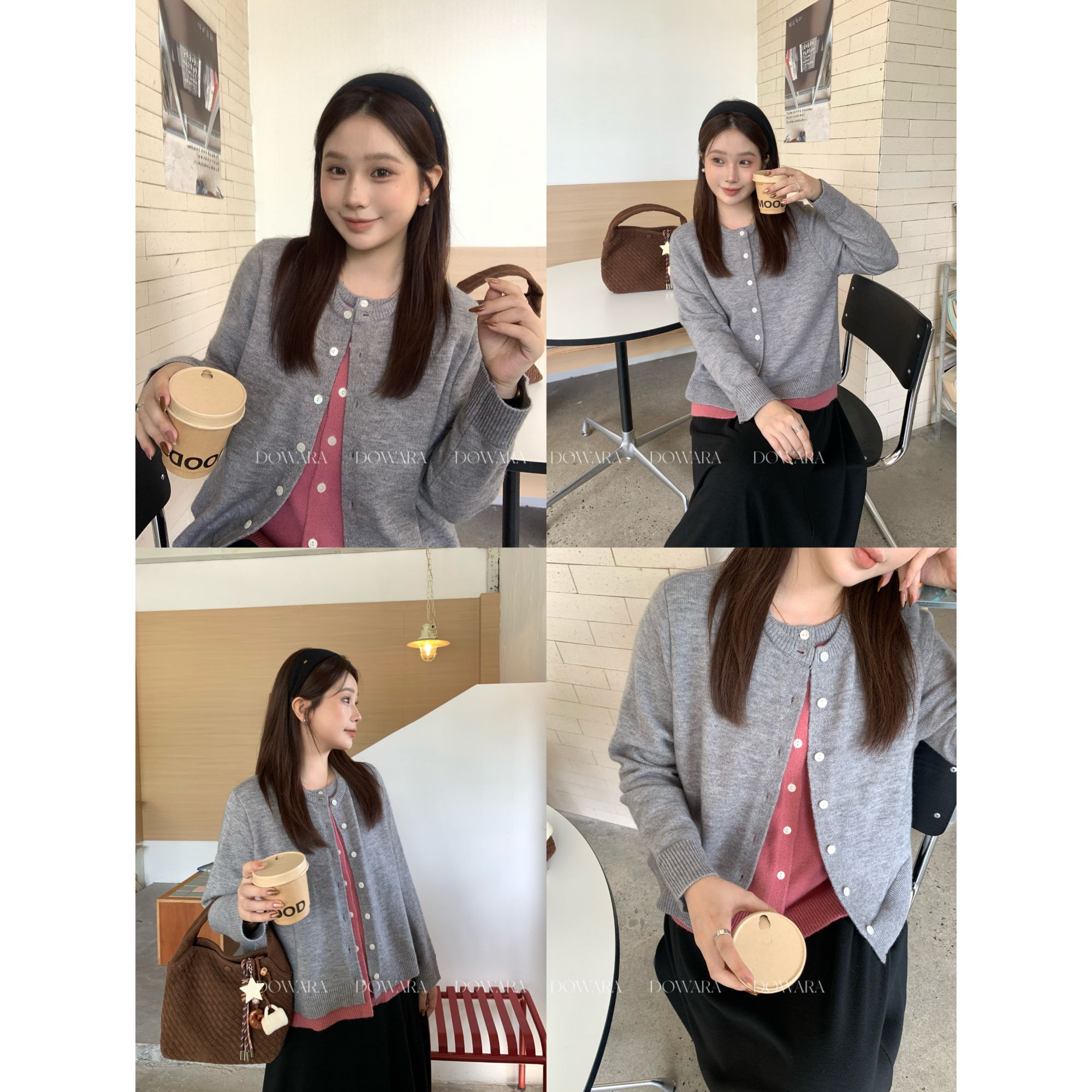 现货0497X大婉酱肉肉微胖定制【软香绗】可开门筒毛织假两件上衣