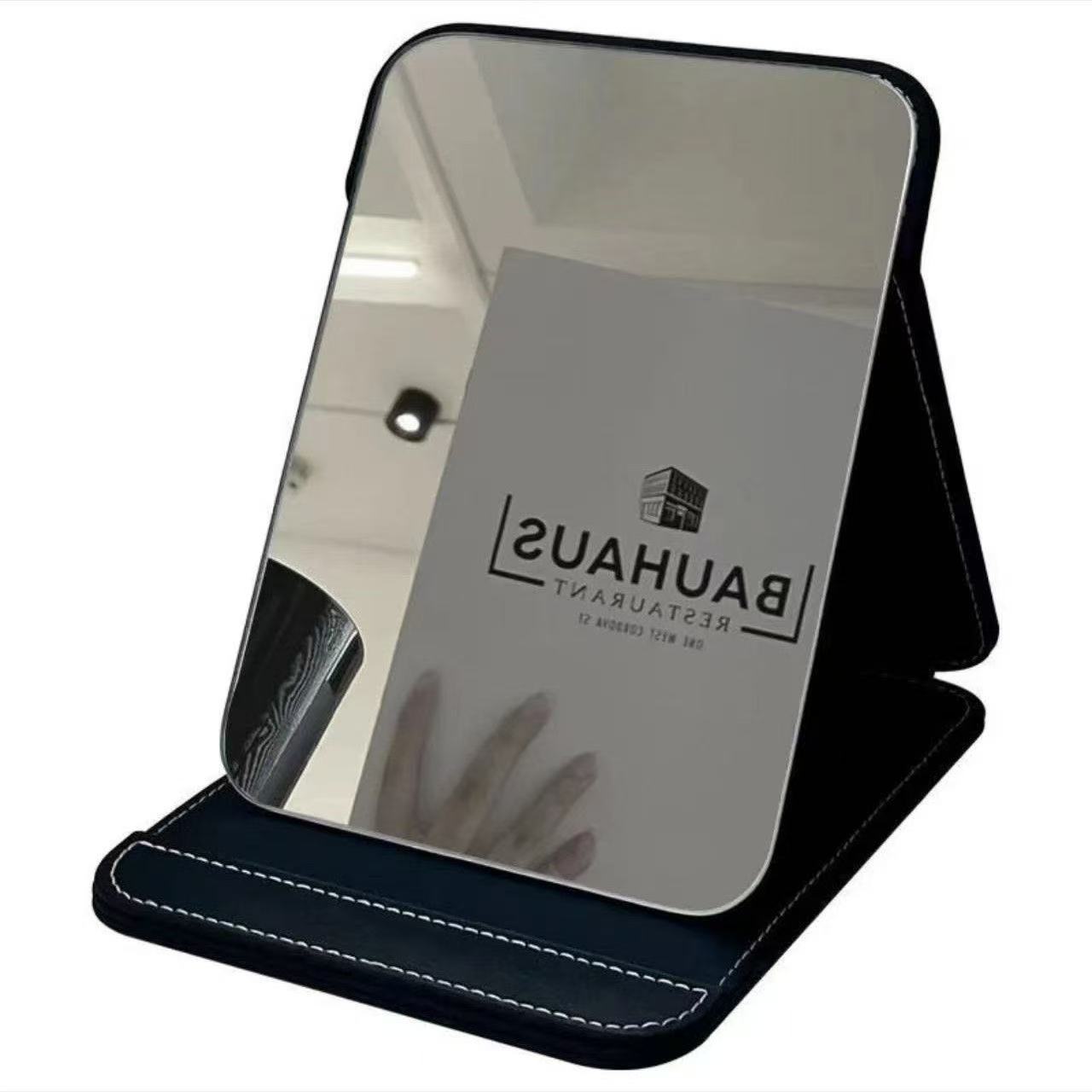 折叠化妆镜可收纳高清镜面随身便携迷你化妆镜办公桌面梳妆台镜子