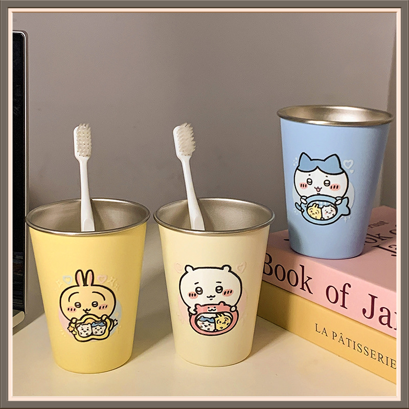 卡通高颜值吉伊咔哇ZY0抱崽三小只304卡通漱口杯家用不锈钢【荣承】