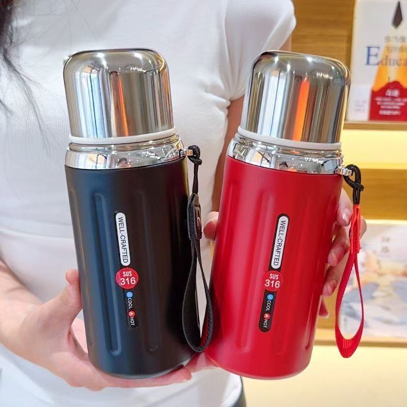 女士保温杯316不锈钢大容量户外便捷泡茶高颜值学生专用车载水壶