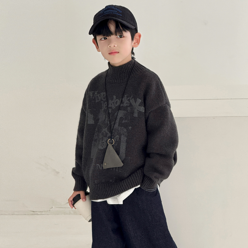 【2025秋冬款上新】男童毛衣儿童宽松秋冬季针织毛线衣中大童童装潮