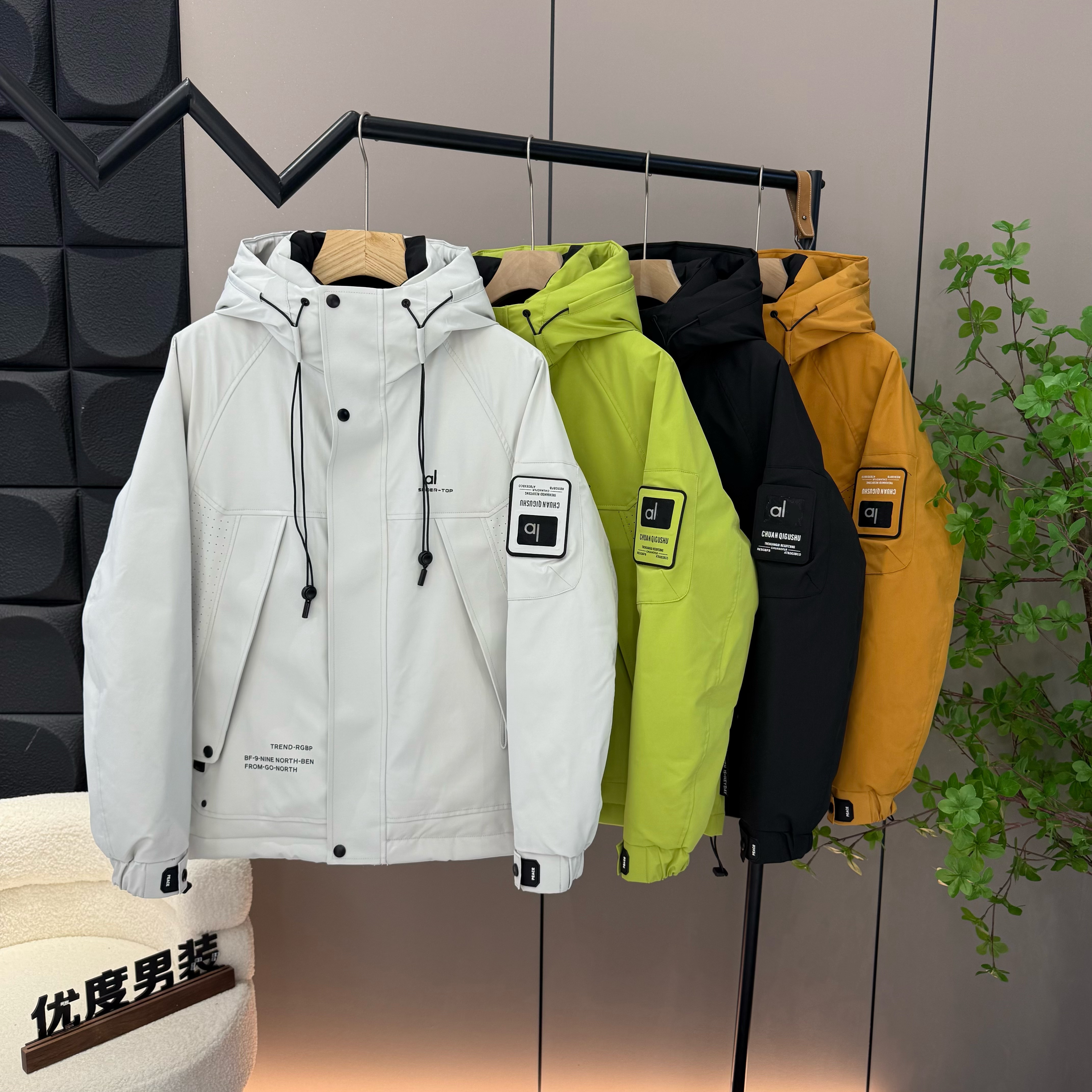 保暖冬季加厚防风时尚休闲工装风长款美式休闲情侣羽绒服6820