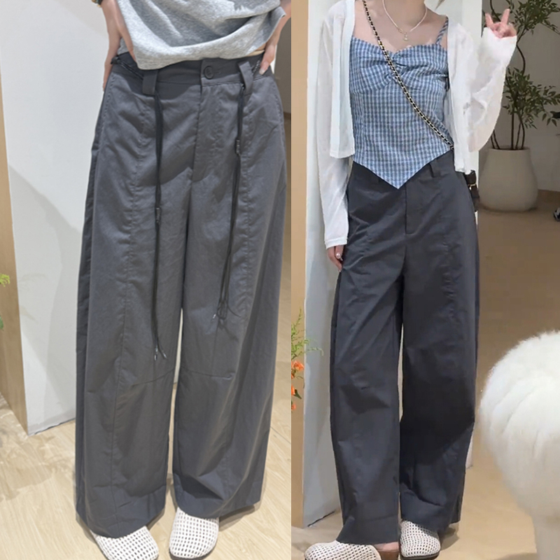 韩系显瘦休闲宽松百搭阔腿裤女夏季新款薄款速干工装裤长裤休闲裤