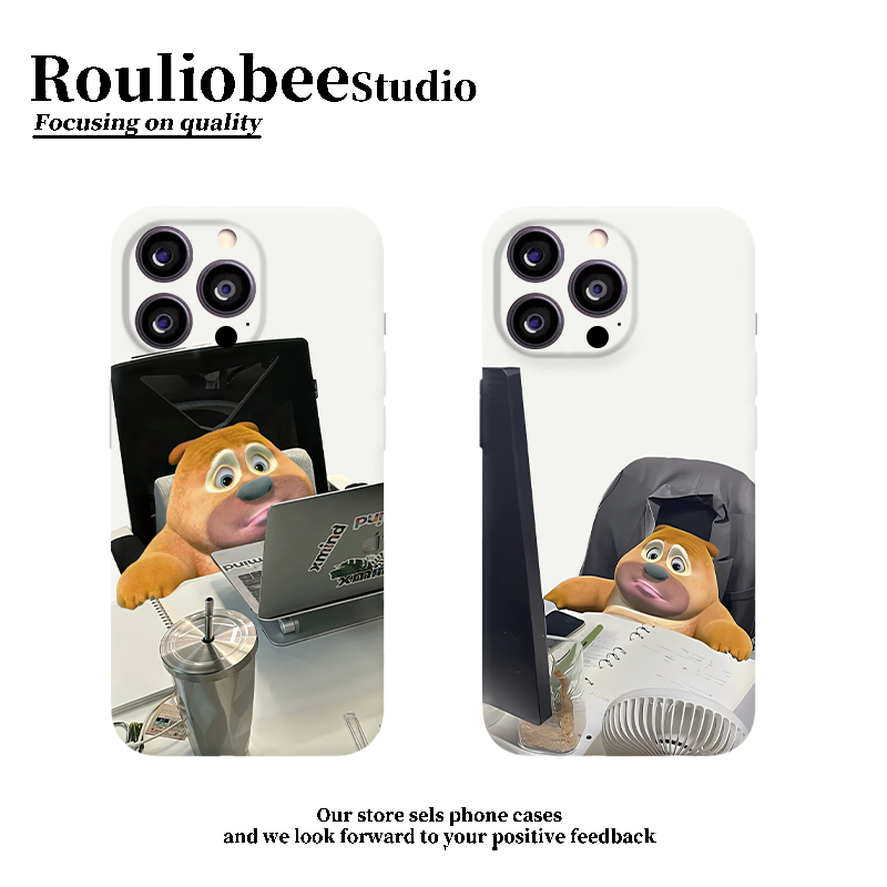打工上班熊二适用苹果17/16菲林手机壳华为P70vivo小米14oppo全包