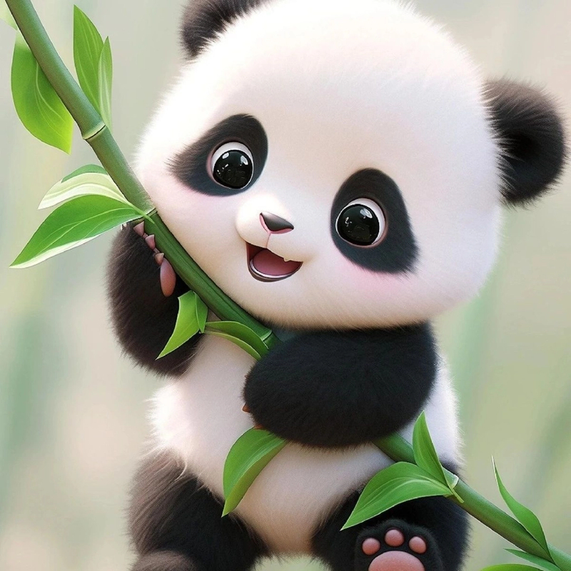 爆款熊猫可爱小熊猫防水客厅贴画电动车贴纸卡通汽车车身仿真车贴