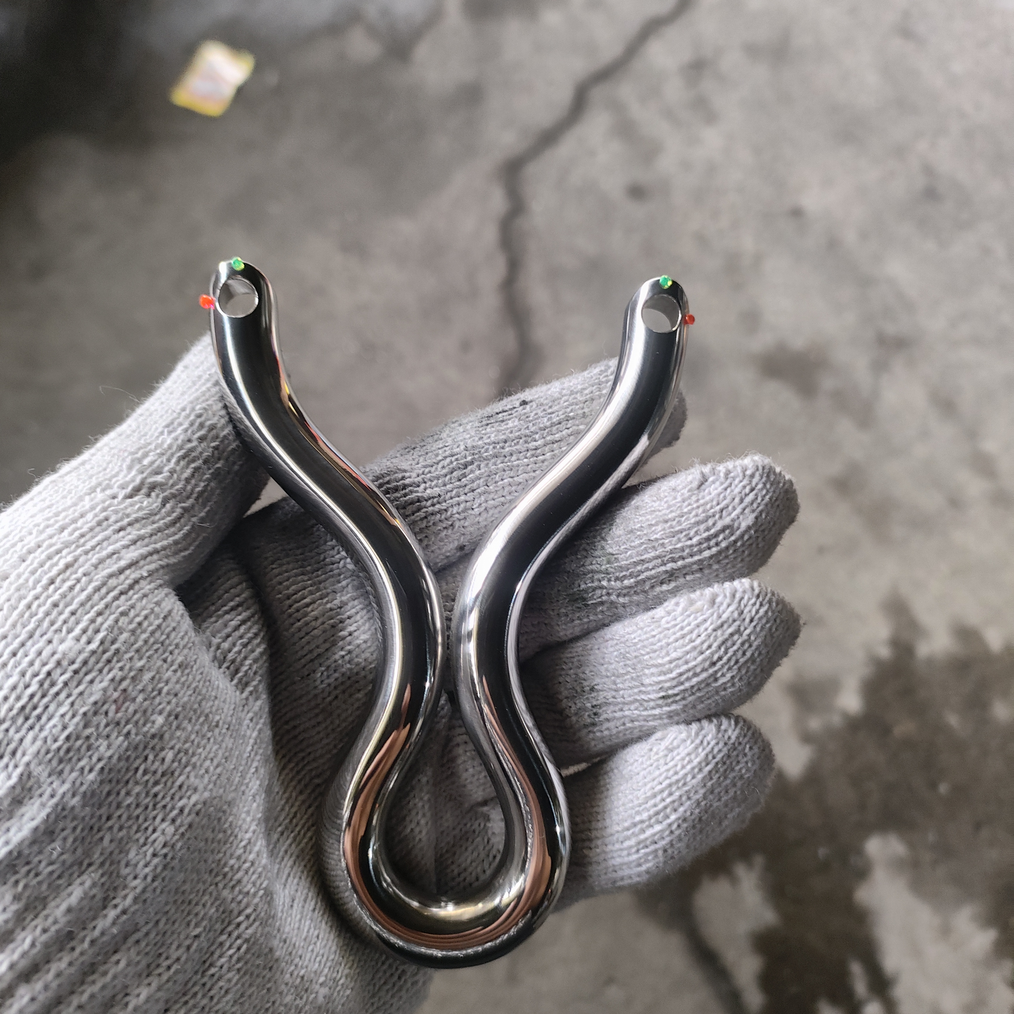 升级版不锈钢镜面版光纤双瞄正品灵蛇卡球单卡户外玩具弹弓