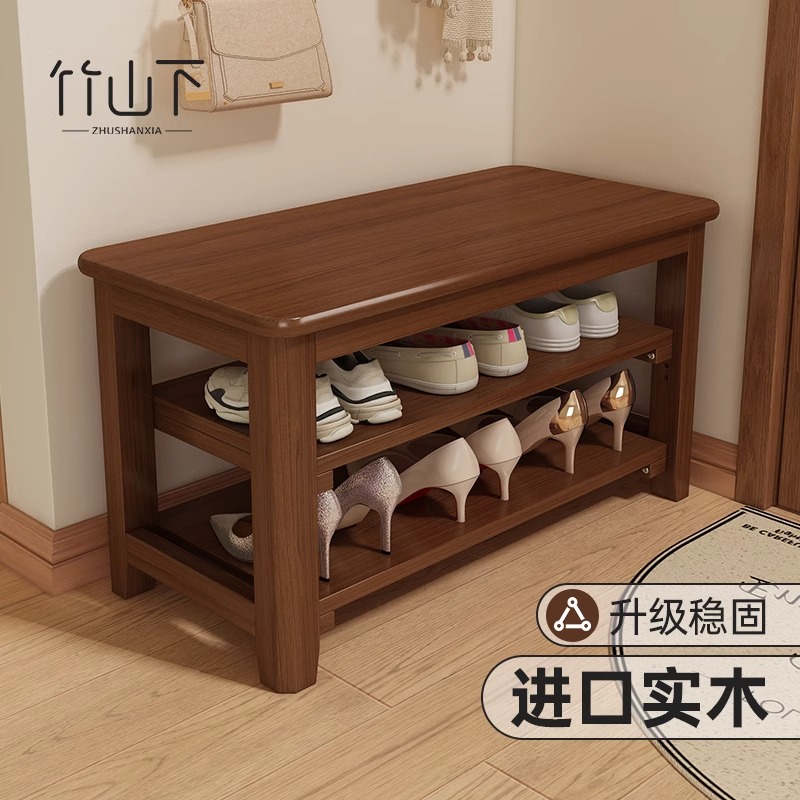 实木软包换鞋凳家用门口可坐式客厅换鞋凳入户玄关鞋柜座凳一体式