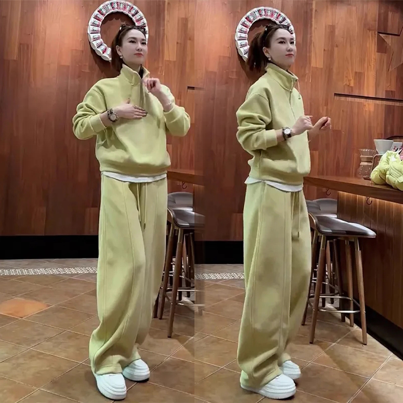 时尚高级感休闲运动套装女2025春秋新款宽松减龄拉链卫衣两件套