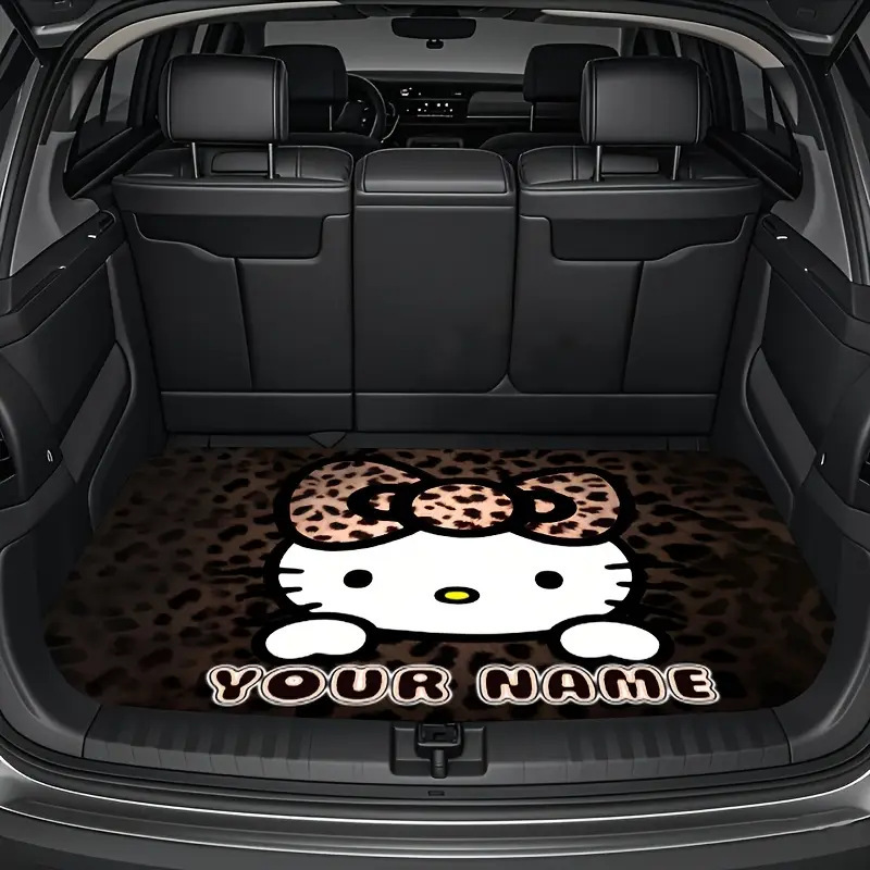 汽车车载后备箱卡通女生卡通水晶绒耐脏耐磨后备箱垫易打理防尘垫