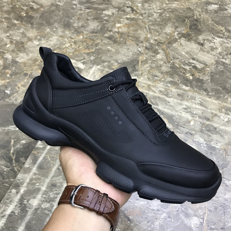 真皮男鞋潮2025秋季新款时尚厚底休闲皮鞋百搭透气轻质运动户外鞋