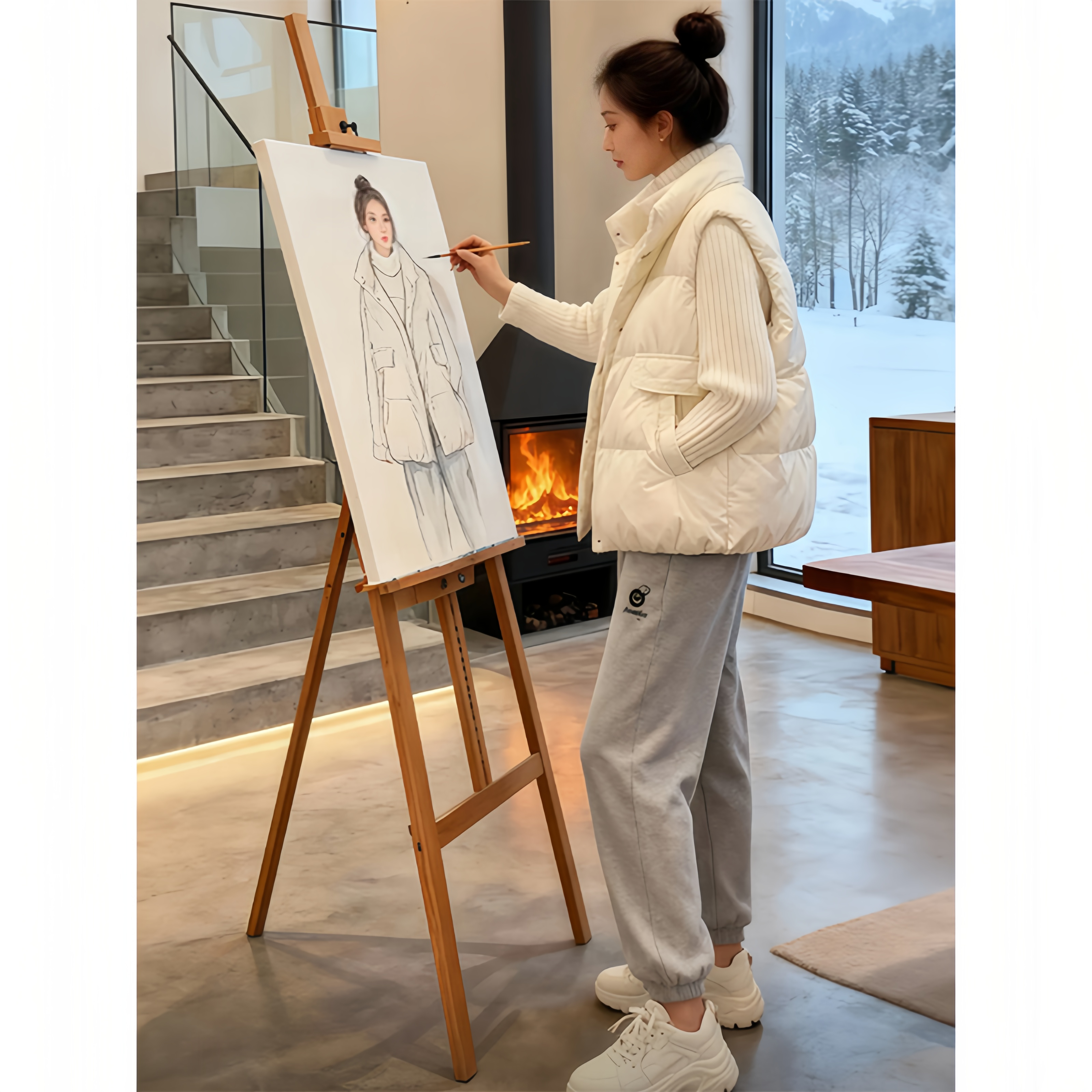 霖优【白昼遐想】简约宽松马甲外套女冬季新款时髦百搭简约背心外套