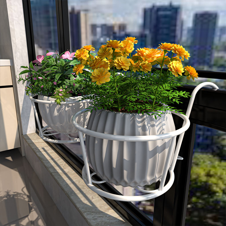 加大号悬挂式室内花架客厅多层绿植架花盆架阳台架子铁艺栏杆花架