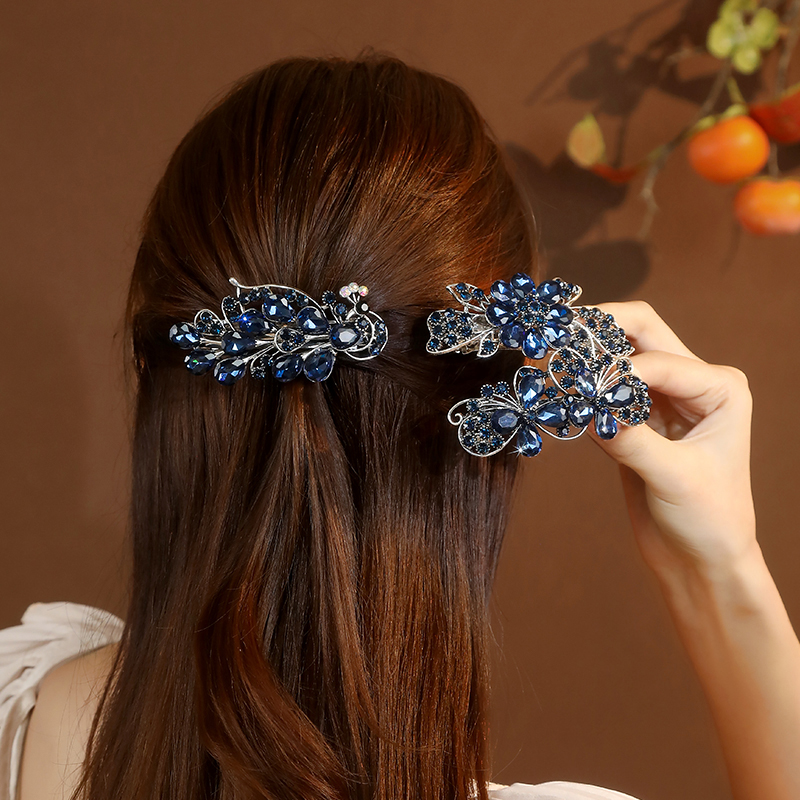 网红高档头发夹子蝴蝶结发夹半扎发夹头发弹簧夹发卡夹子头饰发饰