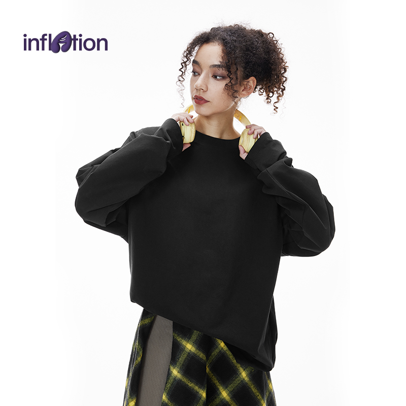 膨胀潮牌索罗娜弹力长袖T恤25秋季新品美式街头260G重磅打底衫男