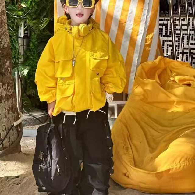 男童春款风衣外套新款儿童时尚潮流上衣男宝宝时髦洋气连帽夹克潮