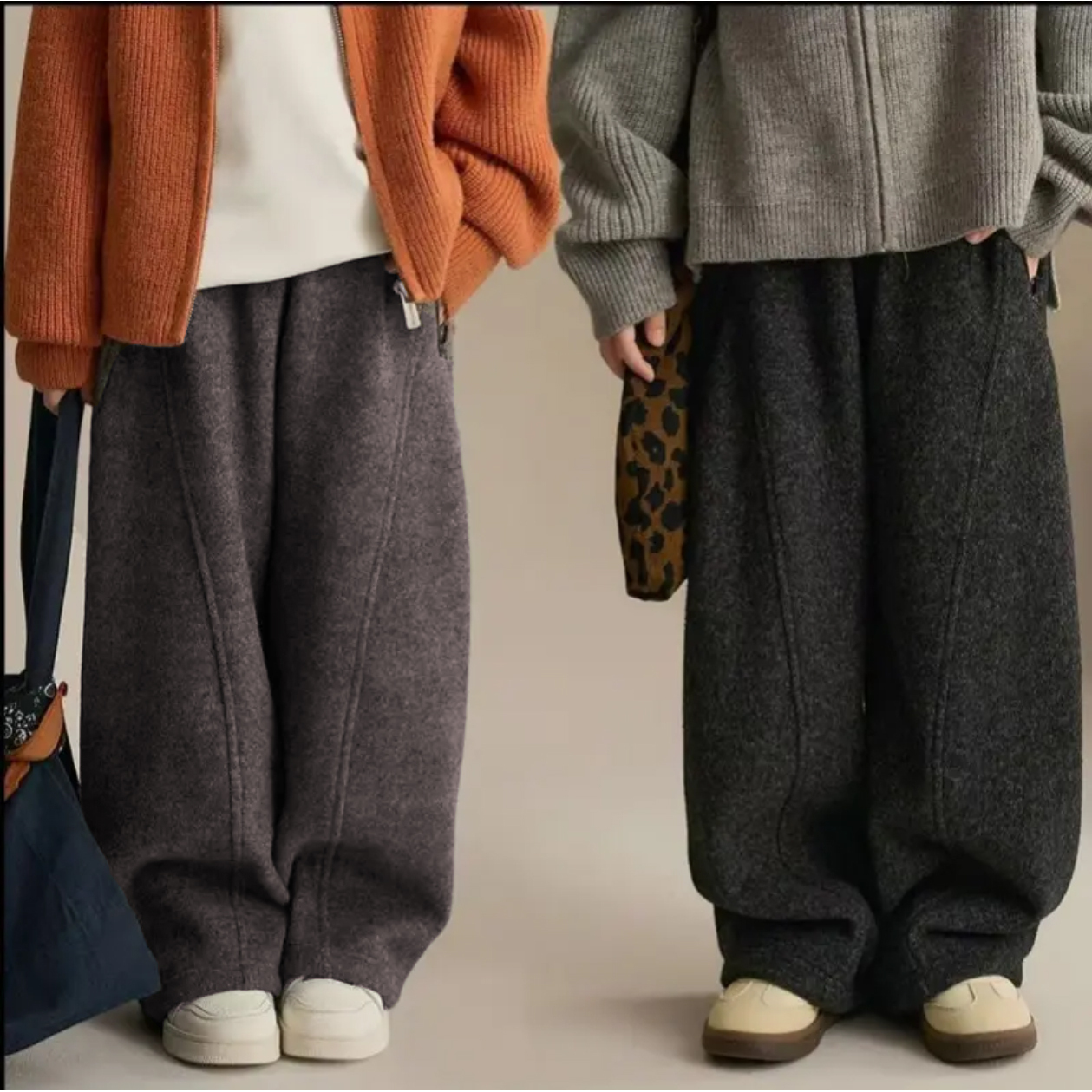 【治愈系】儿童冬季加绒加厚运动款休闲裤子2025新款长裤男女童冬装