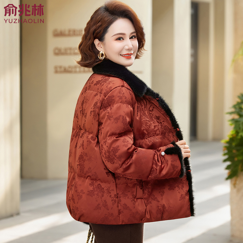 俞兆林小个子妈妈冬装棉服国风棉衣外套中老年秋冬新中式短款棉袄