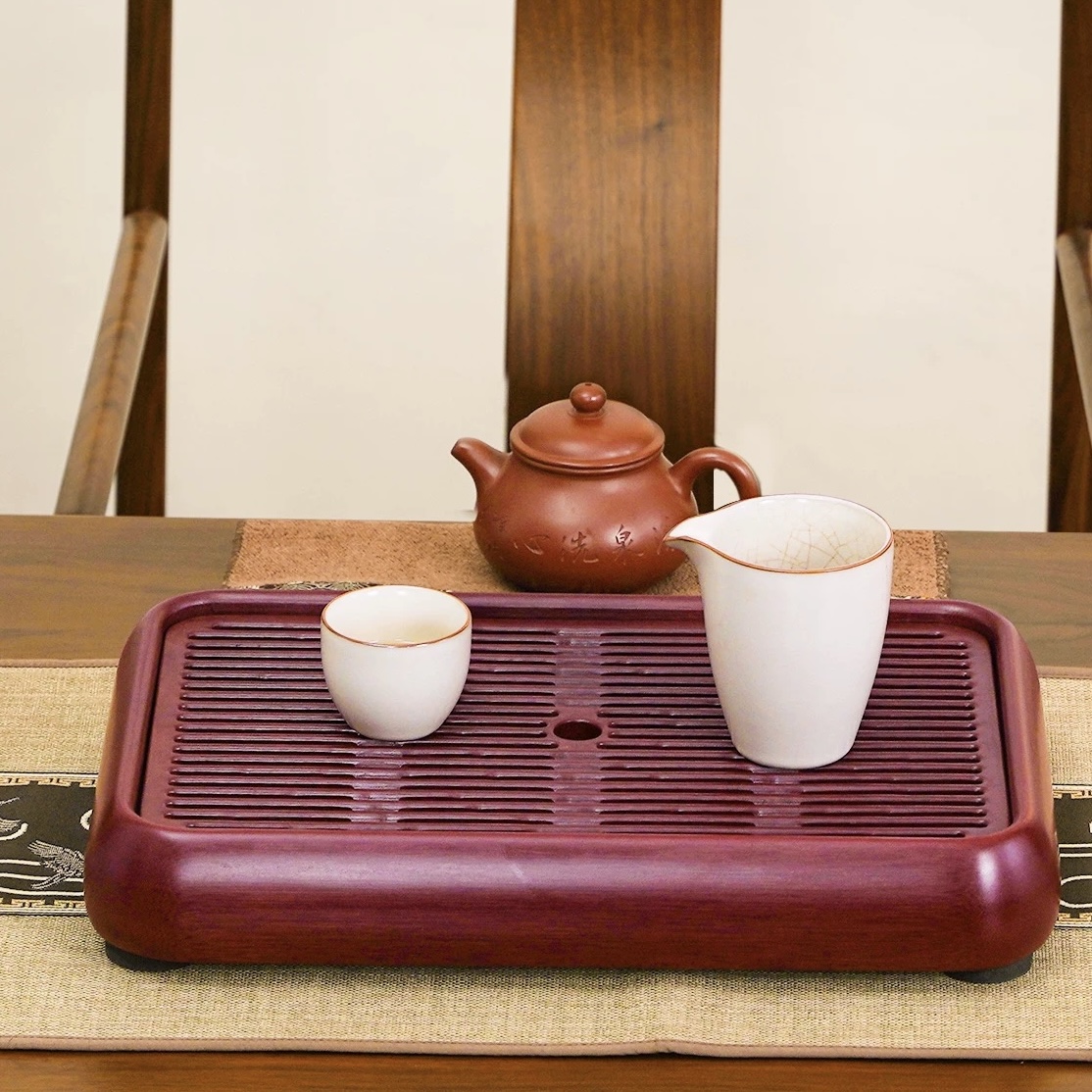 【正宗电木】电木储水式小茶盘30x20x5cm紫料中式简约办公家用