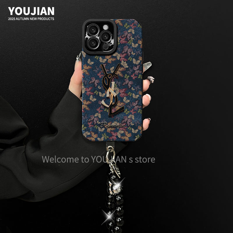 适用【苹果/oppo/华为/vivo/小米】轻奢潮牌复古蝴蝶创意防摔手机壳