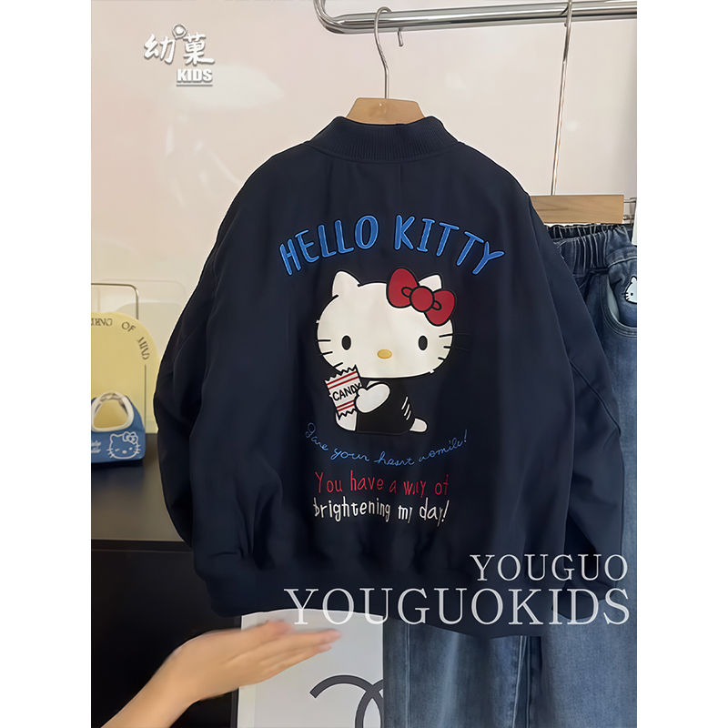 女童棒球服外套秋冬款2025新款儿童洋气加绒加厚时髦秋装夹克上衣