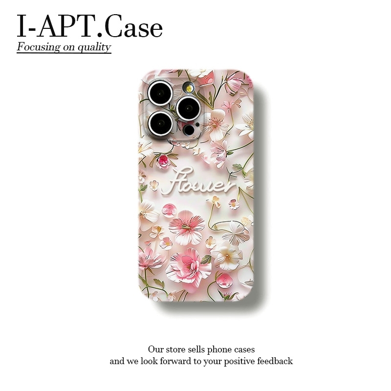 满屏AI花朵英文菲林软壳适用iPhone苹果16手机壳华为oppo小米vivo