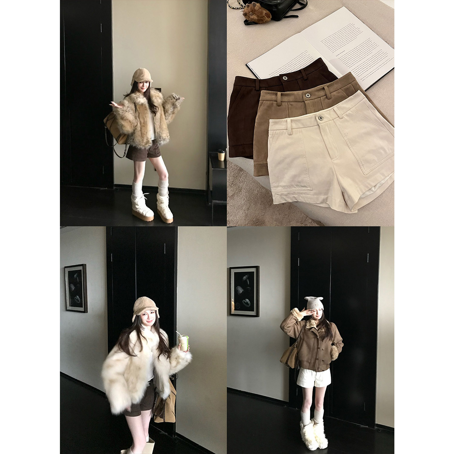 Skk Store '旷野漫步'自留质感挂 麂皮阔腿休闲裤口袋工装短裤