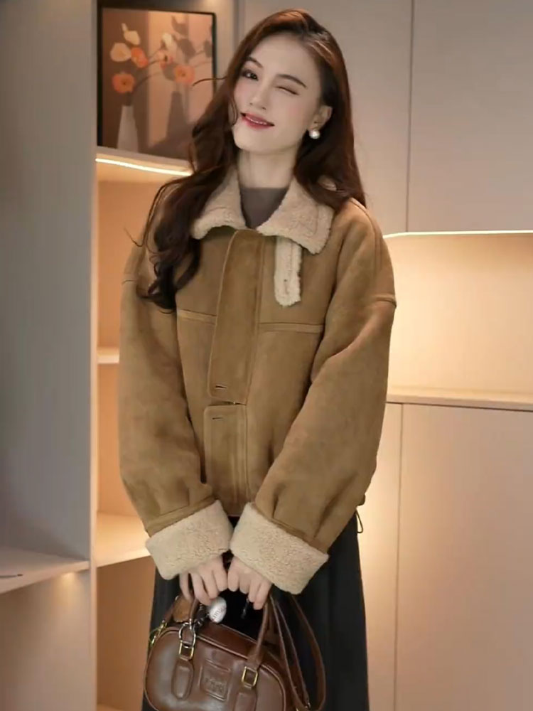 巨好看的早秋外套女2025新款韩系美拉德复古短款时尚洋气宽松夹克