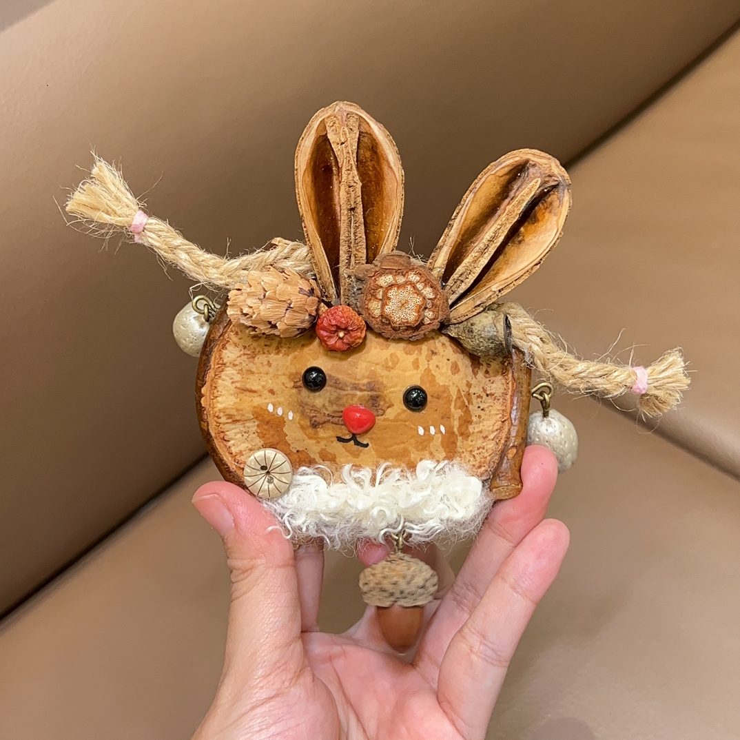 【小兔子】榼藤豆荚娃娃挂件榼藤豆荚工艺品制作挂饰李龙馥圣诞礼物