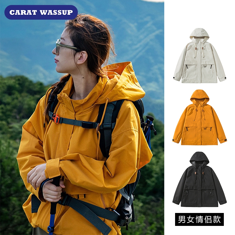 CARAT WASSUP玫瑰同款三合一冲锋衣男春秋季休闲加厚刘亦菲登山服