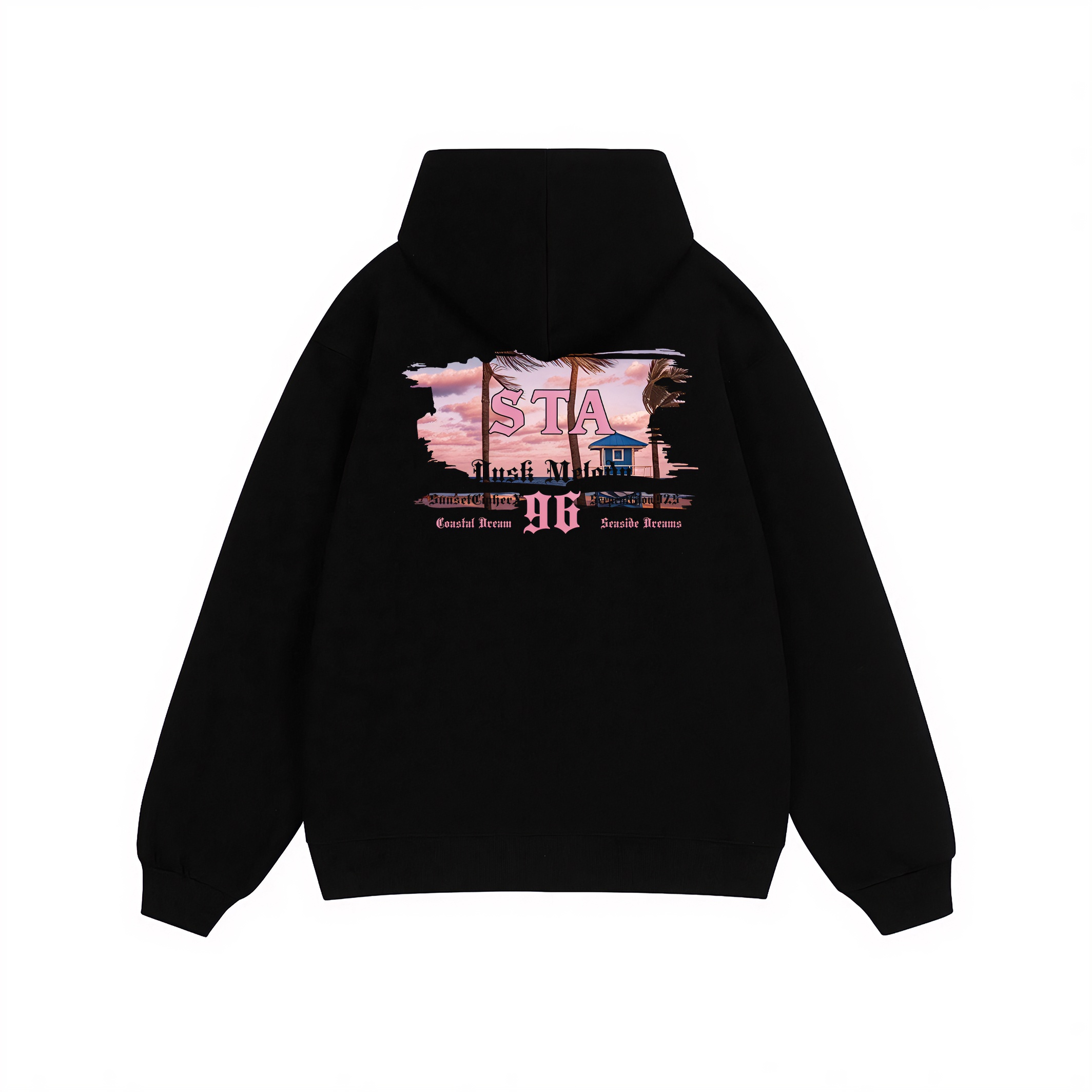 特大码300斤美式潮牌小众设计感连帽卫衣男女装复古高街重磅外套