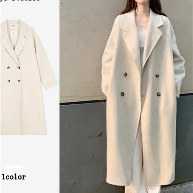 韩系高级感毛呢子大衣外套中长款秋冬季小个子气质宽松长袖上衣女
