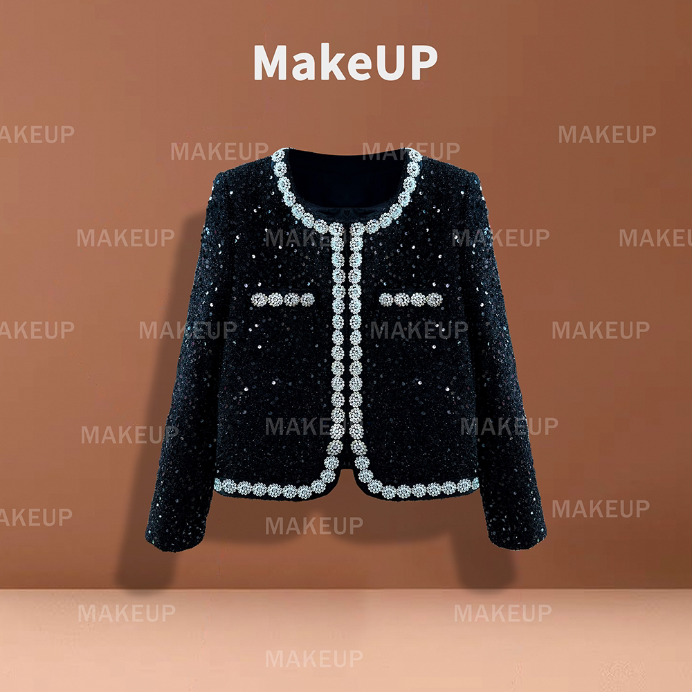 [深圳南油高定]小香风女秋高级感名媛潮流设计感亮片外套G-216