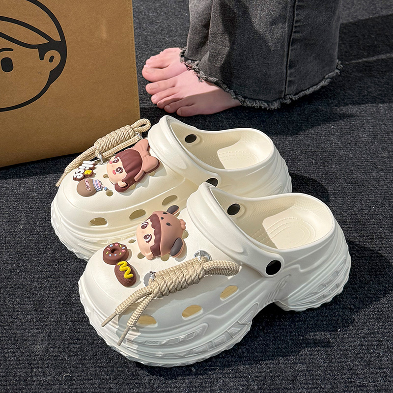 洞洞鞋女款2025新款爆款eva防滑拖鞋女士厚底增高踩屎感包头凉拖