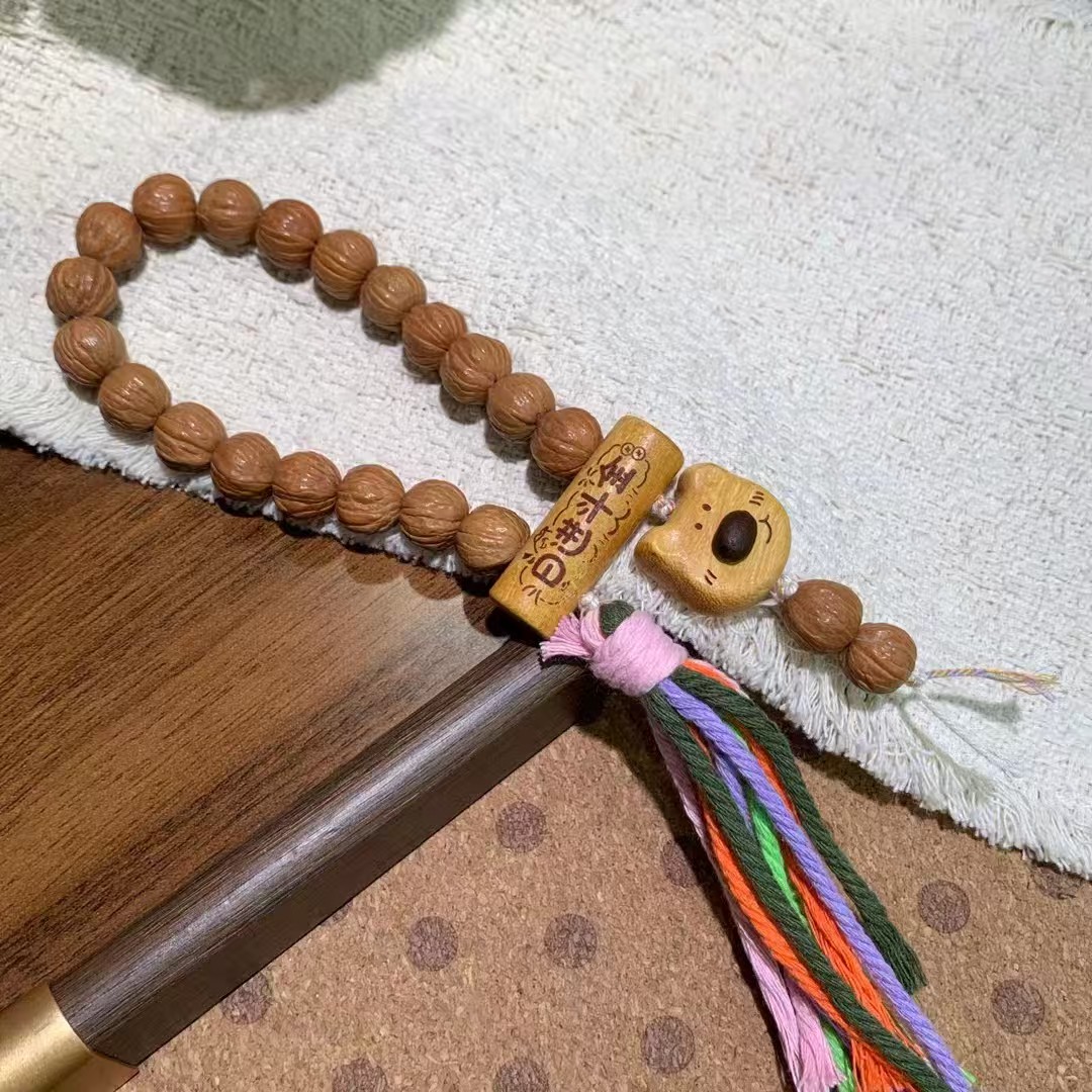 非金属木质手链 13mm猴头天使之翼手串手持搭配老山檀日进斗金