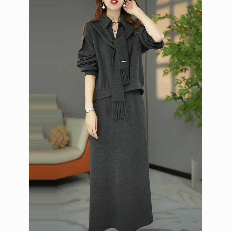 原创设计师款高定欧版洋气加厚套装女腔调套装裙气质两件套连衣裙