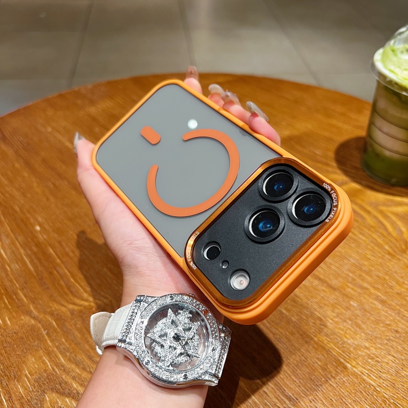 金属镜头适用iphone17promax手机壳苹果16磁吸15新款14简约透明壳