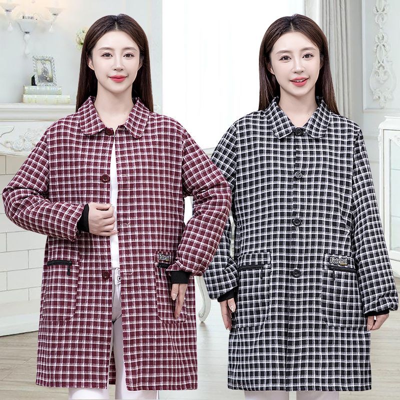 新款束腰正穿衣秋冬罩衣长袖防污透气时尚围裙耐脏防污上班工作服