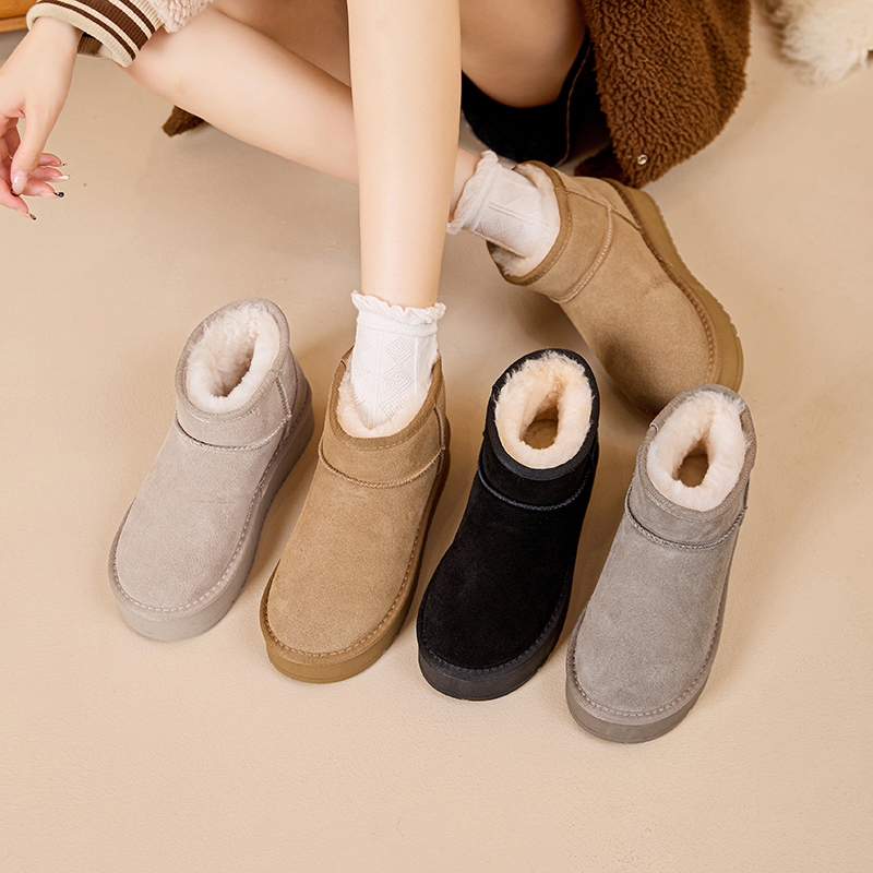 【羊皮毛一体】中筒雪地靴女式经典雪地靴冬季保暖中筒女款靴子