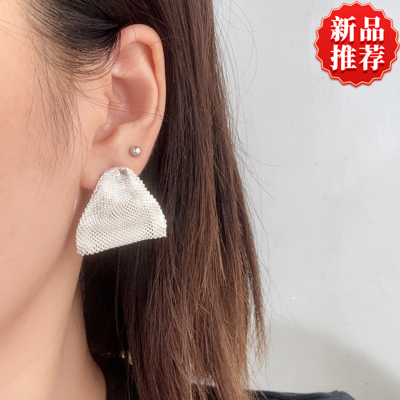 铜合金耳饰 时尚百搭三角镂空耳环轻奢高级感耳饰