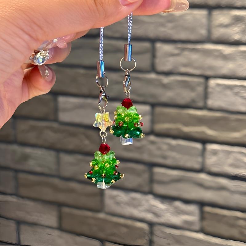 【一颗圣诞平安树】编珠圣诞树手工串珠手机小挂件圣诞节礼物手机链
