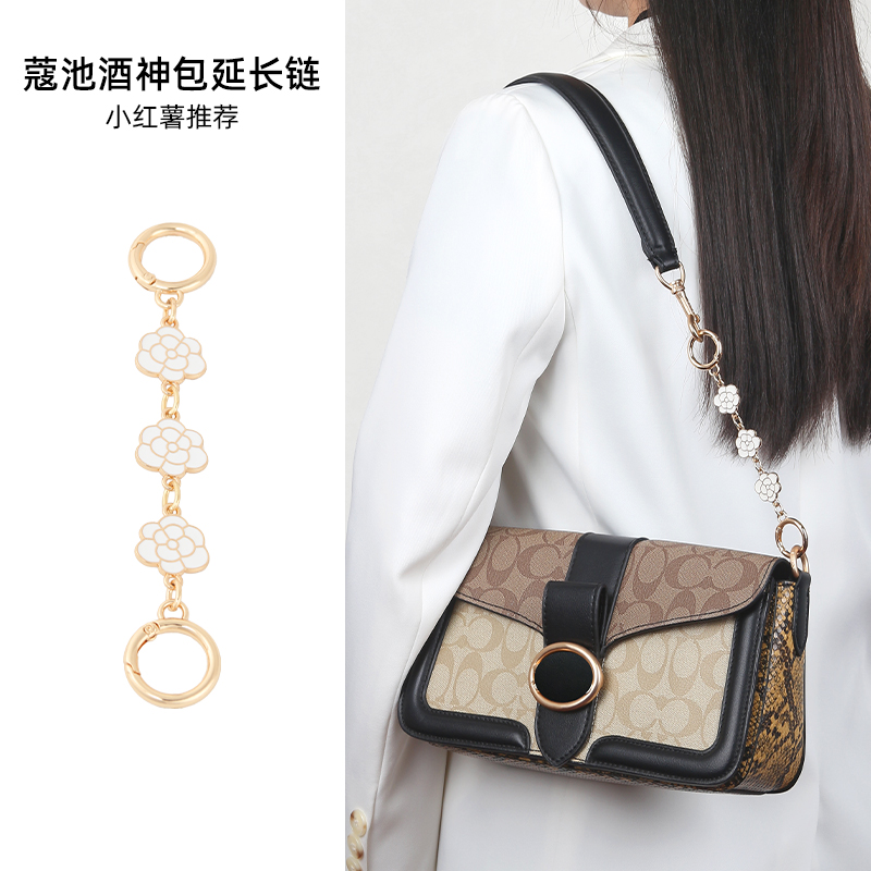 皮兴适用蔻驰酒神包改造coach包珍珠延长链金属腋下配件肩带链饰
