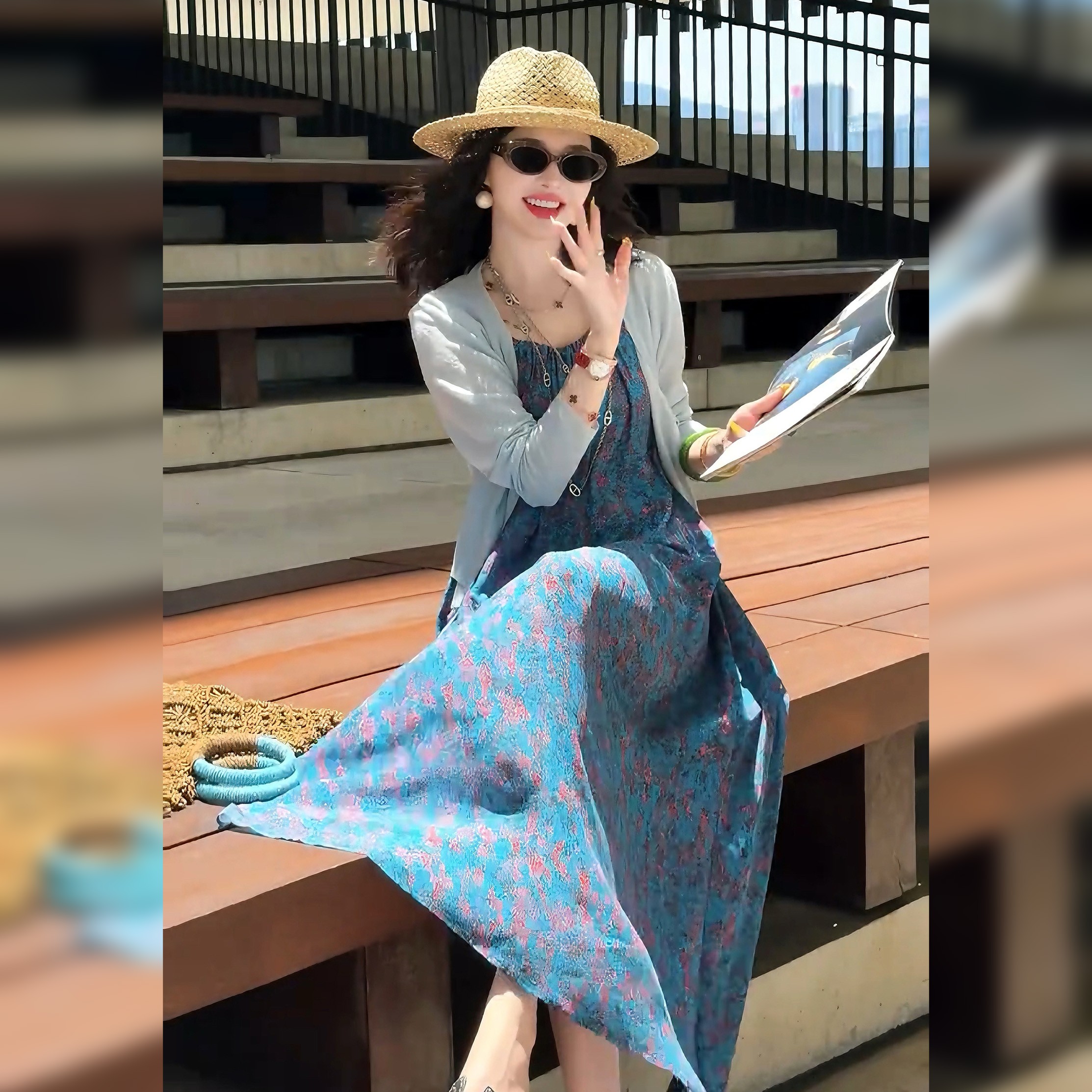 【Linda姐高端线】夏季新款气质复古百搭吊带裙连衣裙AS5LDD2701