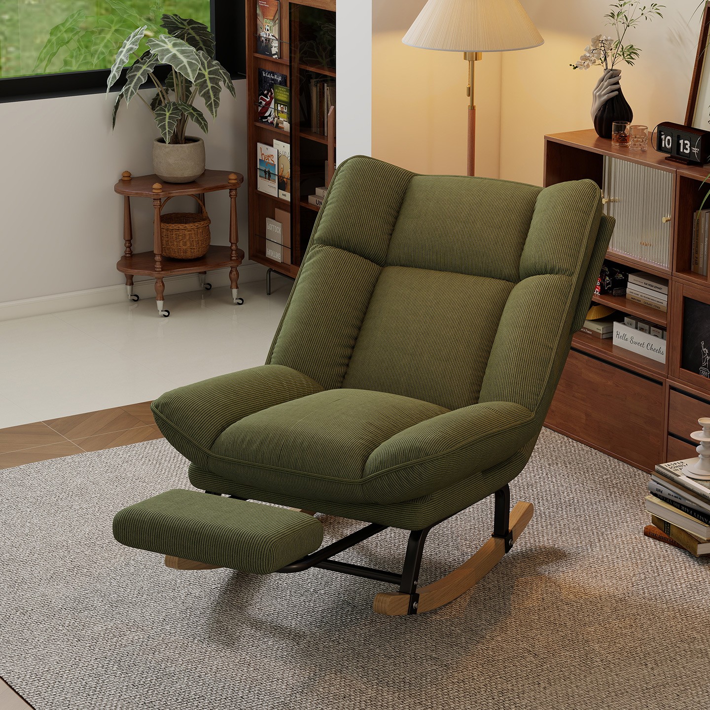 美物俪家懒人摇摇椅大人躺椅客厅阳台家用休闲单人摇椅沙发逍遥椅