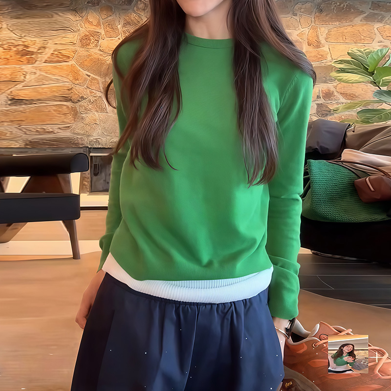 高腰小款毛衣女春秋显瘦百搭休闲针织衫内搭短款打底衫小个子上衣
