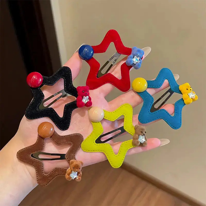 韩系多巴胺星星发夹女2025新款侧边碎发夹整理刘海夹发卡BB夹发饰