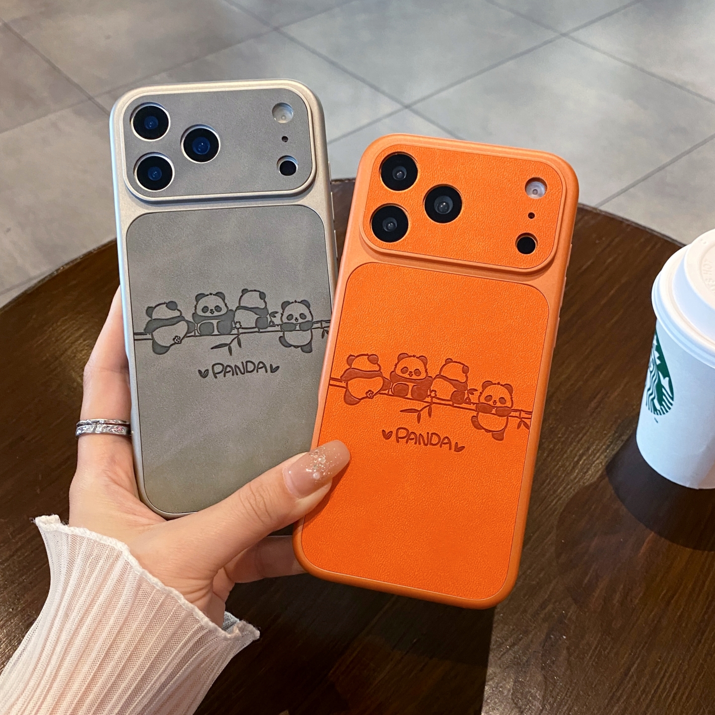 熊猫大视窗秒变苹果17promax手机壳iPhone16可爱15磨砂14皮13适用